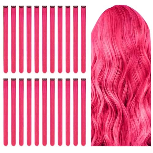 AOMIG Extensiones de Clip de Pelo Colores, 22pcs Extensiones Colores Niña Reutilizable, Mechas Pelo Niña Colores de 22 Pulgadas, Extensiones de Pelo para Mujer Niñas Festival Cosplay