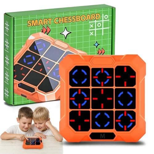 BlueSwan Tres en Raya Electrónico 6 en 1, Tic‑Tac‑Toe Juegos de Viaje, Consola de Bolsillo con Modo Silencioso y Batería Recargable, Desarrolla Lógica y Memoria, Regalo Ideal para Niños y Adultos (3+)