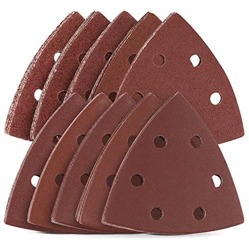 Navaris Set de 100x papel de lija triangular - Hojas de recambio para lijadora delta de mano de 93 MM - Surtido de repuestos de grano de P40 a P400