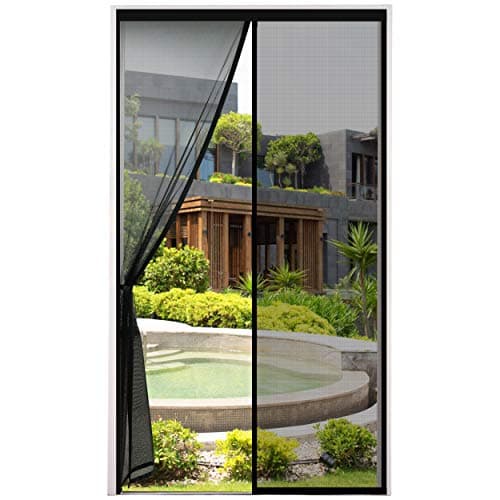 Mosquitera Puerta Magnetica Engrosadas, 65x200CM Cortina Mosquiteras Magnética para Puerta,Cortina Puerta Exterior de Balcón/Patio, Se Cierra Automáticamente, Fácil Instalación sin Taladrar (Negro)
