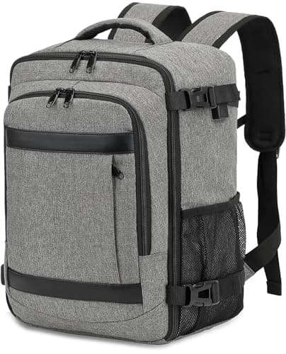 KLOSTAIN Mochila Viaje Cabina Avion 40x20x25 para Ryanair 20L Mochila Cabina Equipaje de Mano Bolso Hombre para Portatil Gris Melangé Claro