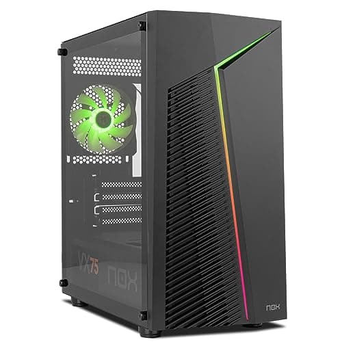 NOX Xtreme Products Infinity Zeta –Minitorre Micro ATX/ITX ARGB Rainbow dinámica,Panel Lateral de Cristal Templado, Espacio para 6 Ventiladores, Compatible con Gráficas - hasta 310 mm, USB 3.0, Negro
