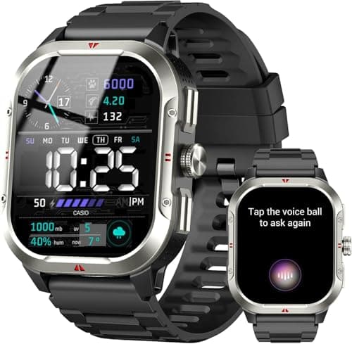 Reloj Inteligente Hombre con GPS, 2.06'' HD Smartwatch con Llamadas Bluetooth, IP68 Fitness Tracker con 110+ Modos Deportivos, Monitor de Sueño/Podómetro/Pulsómetro/SpO2 Smart Watch para Android iOS