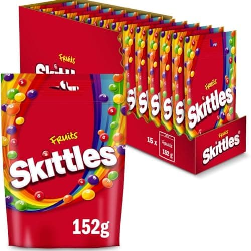 Skittles Caramelos Masticables en Bolitas de Deliciosos Sabores Afrutados (15 x 152g)