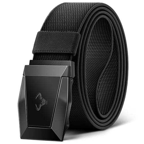 BULLIANT Cinturón Hombre, Cinturón Táctico Policia Militar Trabajo Cinturon 3,8cm,Hebilla Liberación Rápida,Negro2650,145cm/46-50" Cintura ajuste