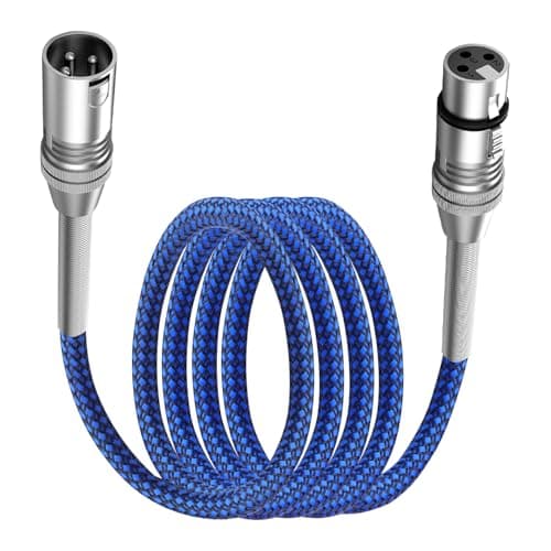 LANMINGLEL Cable XLR, cable de micrófono XLR de 3 pines, muelle de metal XLR macho a hembra, para grabaciones de estudio, mezcladores de audio, iluminación de escenarios, azul (2 m)