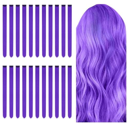 AOMIG Extensiones de Clip de Pelo Colores, 22pcs Extensiones Colores Niña Reutilizable, Mechas Pelo Niña Colores de 22 Pulgadas, Extensiones de Pelo para Mujer Niñas Festival Cosplay