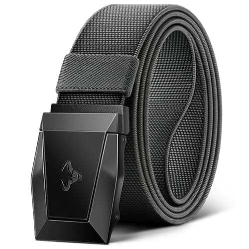 BULLIANT Cinturón Hombre, Cinturón Táctico Policia Militar Trabajo Cinturon 3,8cm,Hebilla Liberación Rápida,Gris Oscuro2761,105cm/30-34" Cintura ajuste