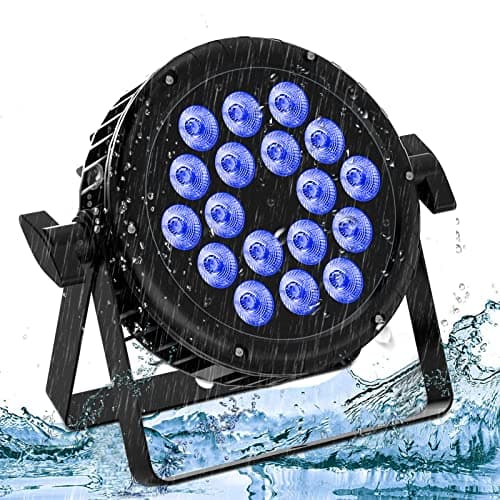 U`King 180W Par LED impermeable IP65, RGBW 4 IN 1 Lámparas Escenario Exterior con 105cm Cable de Alimentación, soporte 4/8 CH, Focos Luces Discoteca para Césped Bar Fiesta Halloween Navidad