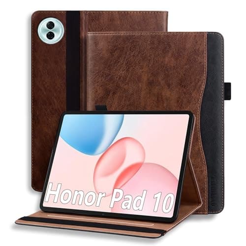 ONETHEFUL Funda para Tableta Honor Pad 10 12.1 Pollici (2025),Cuero PU,Magnetismo con Soporte Ajustable, 2 Ranuras para Tarjetas, Despertador Automático, Rojo