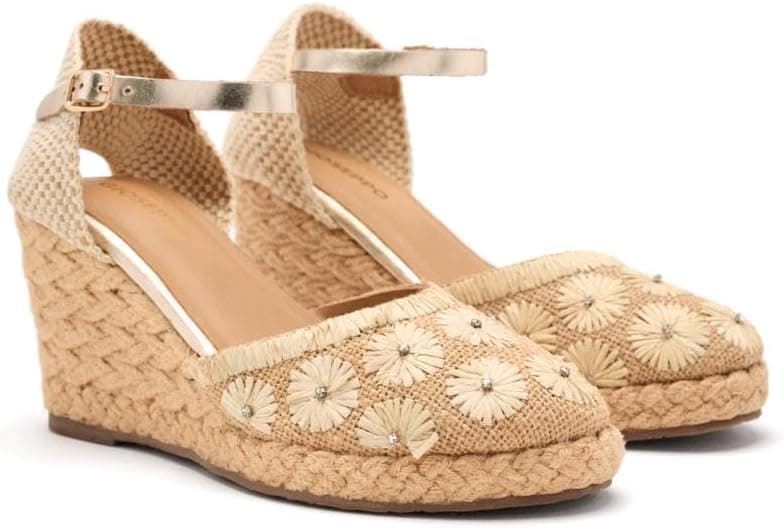 GIOSEPPO ESPARTEÑAS Bordado Piel Y CUÑA Rafia Bennett