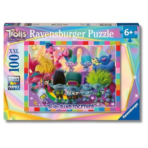 Ravensburger - Puzzles XXL Trolls 3 | Puzzle 6 Años O Más | Regalo Niño 6 Años O Más De 100 Piezas | Rompecabezas Niños De 36 X 49 Cm Puzzle