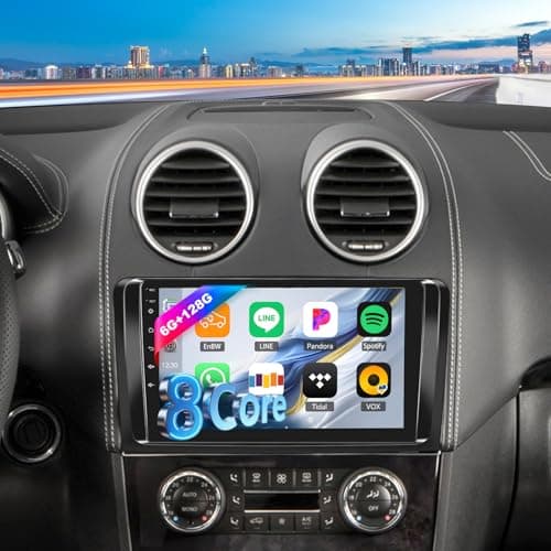 Android 15, 6G+128G 8Core GOHHDL Radio Coche para Mercedes Benz ML GL W164 ML350 ML500 GL320 X164 ML280, Pantalla de Coche de 9 Pulgadas con Carplay Android Auto BT GPS Navi WiFi FM/RDS SWC Cámara&MIC