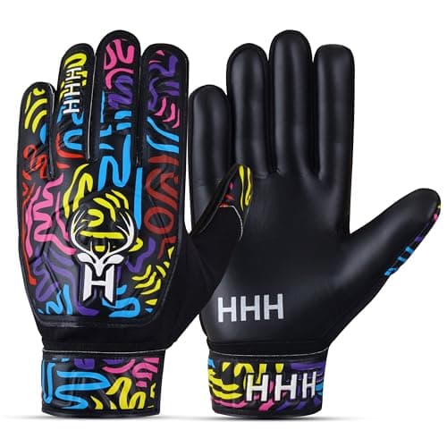 HHH Guantes de Portero de fútbol para niños y jóvenes, con Palmas de látex de 4 mm y súper Agarre.