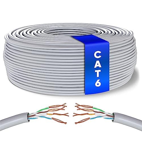 Mr. Tronic Granel Cable Ethernet Cat 6 De 50m, Bulk Cable de Red LAN Para Internet Rápida & Fiable - AWG24 Cat6 a Granel, 1 Gbps Internet 250 MHz UTP CCA (50 Metros, Gris)