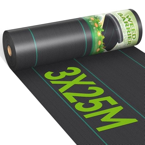 iropro Malla Antihierbas, 3m x 25m, 75m² Malla contra Malas Hierbas, Tela Antihierbas, Tela Geotextil para Control de Maleza, Protección césped Artificial, Lona antimalezas jardín, Anti-UV