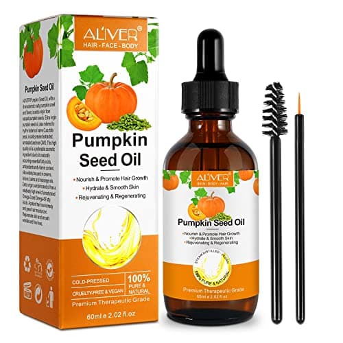 Aceite de Semillas de Calabaza orgánico Pumpkin Seed Oil para el crecimiento del cabello - Aceite de calabaza sin refinar para el cabello, la piel, la cara, nutritivo y fortalecedor