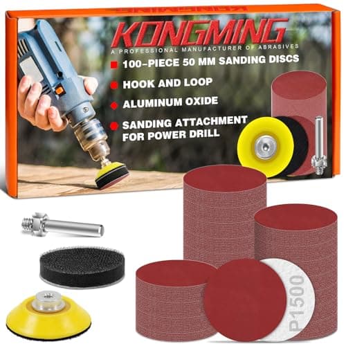 KONGMING Lijas 50mm 100 Piezas Grano 1500 Papel de Lija para Taladros y atornilladores