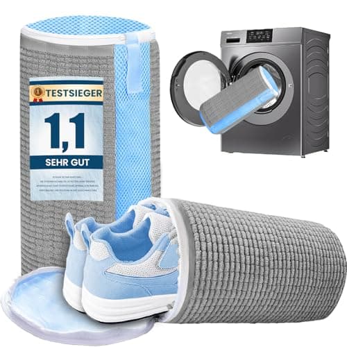 HUPIRCT 2 Piezas Bolsas Para Lavar Zapatillas en Lavadora, Reutilizable, Limpieza Completa de 360 ​​Grados, Cremallera de Bloqueo Automático Invisible, Apto Para Todas Las Lavadoras y Zapatos