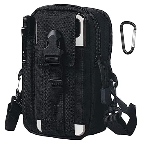 flintronic Bolsa Cintura Táctica con Correa para el Hombro, Bolso Cinturón Militar Compacta para Herramientas Pequeñas de Multiusos Teléfono Móvil al Aire Libre Deportes Senderismo y Camping