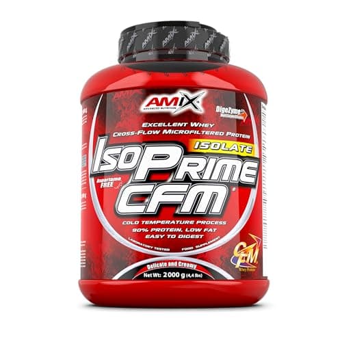AMIX - Proteína Isolada Isoprime CFM, 2Kg - Gran Aporte de Aminoácidos - Contiene Enzimas Digestivas - Libre de Aspartamo, Proteínas para Aumentar Masa Muscular, Sabor Chocolate