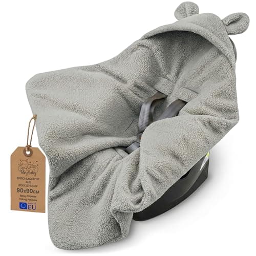 Manta Envolvente Silla Coche Bebé Boucle Boucle - Saco Invierno Bolsa Dormir Footmuff Carrito Accesorio Recién Nacido Niño Pequeño Cálida Suave Certificado Oeko-Tex Gris Claro
