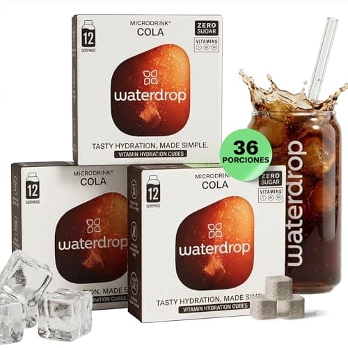 waterdrop® Microdrink Cola Original ÚLTIMA OPORTUNIDAD – Receta Anterior, 36 pastillas efervescentes sin azúcar, cero calorías, para agua con gas, alternativa a refrescos, saborizante agua