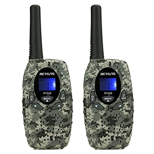 Retevis RT628 Walkie Talkies Niños, Largo Alcance, 8 Canales Niño de 3 a 12, Regalos de Juguete para Cámping Aventuras al Aire Libre (1 Par, Camuflaje)