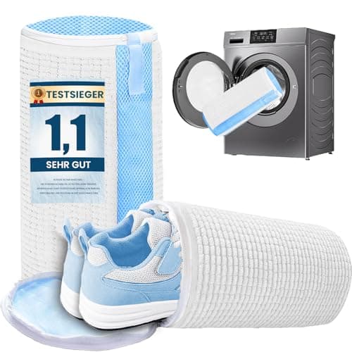 HUPIRCT 2 Piezas Bolsas Para Lavar Zapatillas en Lavadora, Reutilizable, Limpieza Completa de 360 ​​Grados, Cremallera de Bloqueo Automático Invisible, Apto Para Todas Las Lavadoras y Zapatos