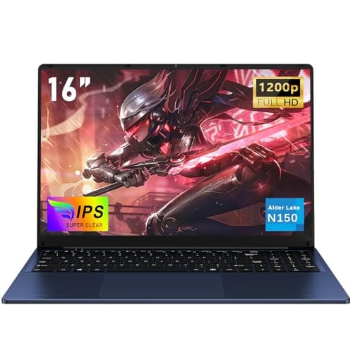 NAIKLULU 16 Pulgadas Pc Ordenador Portatil RAM 16GB SSD 1TB, Processor N150 (1,2 a 3,6GHz) Laptop 2026 Notebook Computadora Portatil, 6000Mah/Teclado Completo Retroiluminado/1920x1200P/Webcam