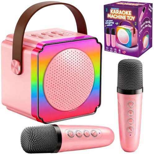 Gontence Microfono Karaoke Infantil 2 Microfonos Inalambricos Karaoke, Regalo Niña 3 4 5 6 7 8 9 10 Años, Microfono Karaoke, Juguetes Niña 3-12 Años, Microphone Regalos Comunion Niña