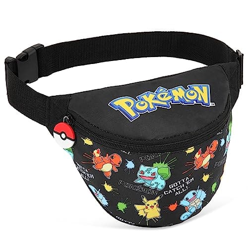 Pokemon Riñonera Niño Niña Bolso Bandolera Accesorio Merchandising Oficial Pikachu Riñoneras Viaje para Niños y Adolescentes Correa Ajustable
