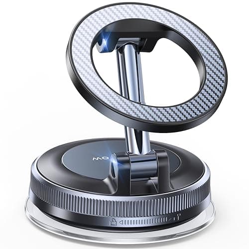 Coolpow Soporte Movil Coche para Magsafe [Ventosa Potente & 26X N58 Imanes] 360°Ajustable Magnetico Suporte Telemovel Carro Parabrisas/Salpicadero Accesorios Coche Interior para iPhone 17 16/Android