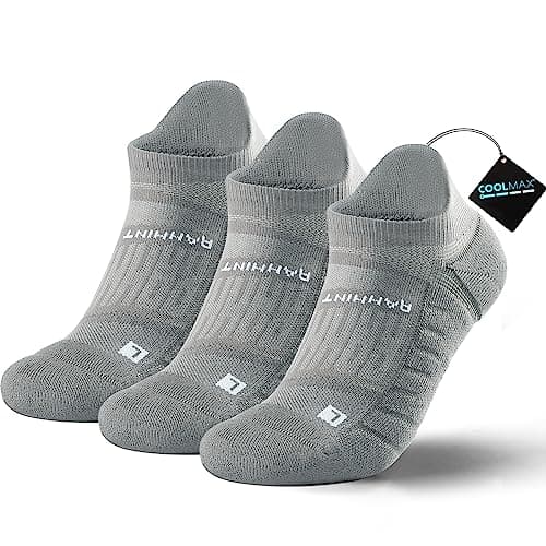 Rahhint Coolmax Corto Antiampollas Compresion Running Calcetines Tobilleros Hombre, Evacuación de la Humedad, (3 Pares)