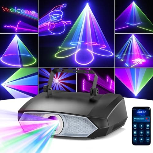 Luz de discoteca para fiestas, batería recargable integrada, luz de animación 3D DIY con aplicación Bluetooth, luz DJ con DMX512, ideal para fiestas, bar, Halloween, Navidad