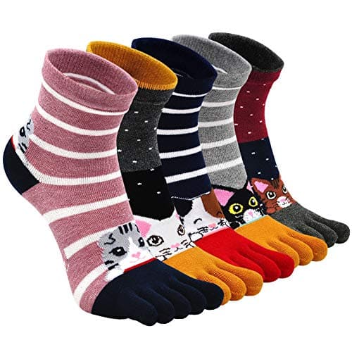 ZAKASA Calcetines Five Fingers Algodón para Mujer - 5 Pares Cortos