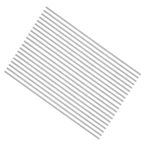 QUARKZMAN 20 Piezas de Varillas Redondas de Acero, 1.5mm x 150mm de Acero de Alta Velocidad (HSS) para Herramientas de Torno, para Ejes de Engranajes
