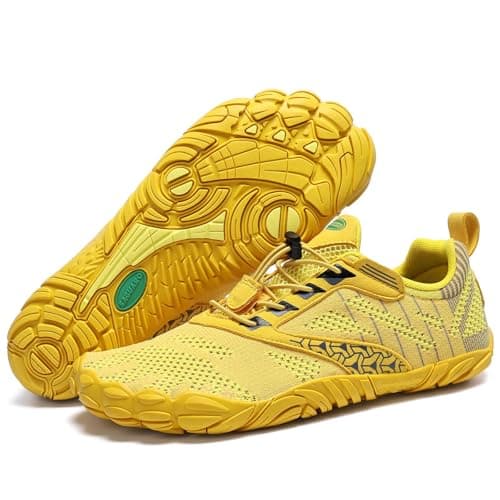 SAGUARO Mujere Barefoot Trail Running Shoes Hombre Zapatos Descalzos para Exterior Interior Amarillo 36 EU