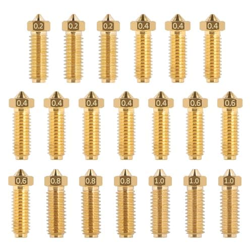LALAGO 20 boquillas de latón para Kobra 3/Kobra S1, juego de boquillas para Anycubic Kobra 3, Kobra 3 Combo, Kobra S1, Kobra S1 Combo (8x0,4mm + 3x0,2mm + 3x0,6mm + 3x0,8mm + 3x1,0mm)