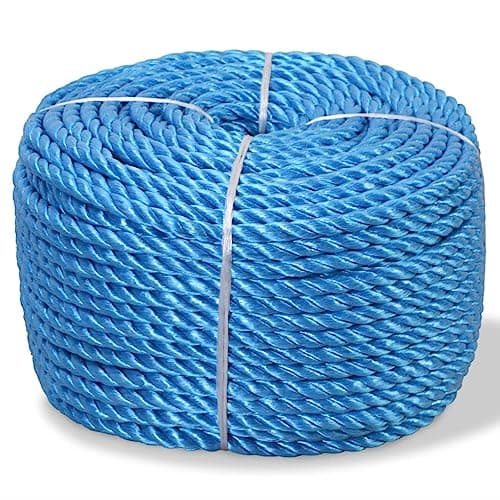vidaXL Cuerda Torcida de Polipropileno 14 mm 100 m Azul Soga Cordón Cable Cabo