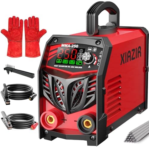 Soldador ARC 250A 220V con pantalla LED, soldadora portátil IGBT con Hot Start, Arc Force & Anti-Stick, kit completo para bricolaje, taller y granja