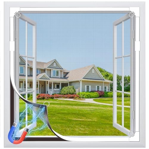 MLEJU Mosquitera Ventana Magnética, 120x130 cm Fibra de Vidrio Premium, Protección Antimosquitos, DIY Ajustable Fácil Instalación Sin Taladrar, Mosquitera Magnetica para Ventana Correderas