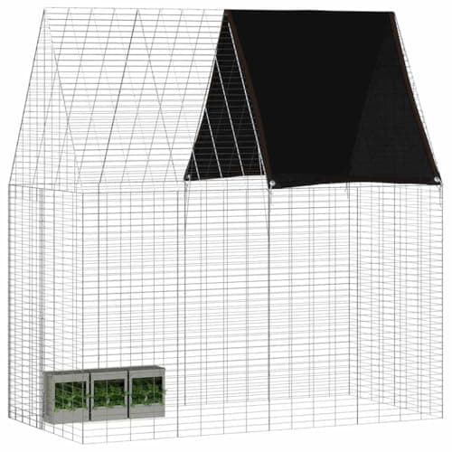 vidaXL Jaula para Conejos Plateado 200 x 100 x 210 cm, Jardín y terraza, Moderno, Duradero, Espacio Exterior, diseñado bellamente, Materiales ecológicos, Zona de relajación