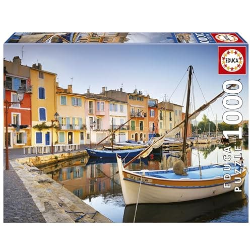 Educa - Puerto de Martigues, Provenza | Puzzle de 1000 Piezas para Adultos. Medidas: 68 x 48 cm. Incluye Cola Fix Puzzle. A Partir de 14 años (19928)
