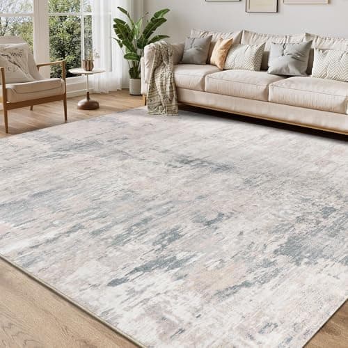 Homcomodar Tappeto Salotto Astratto 160x230cm Tappeto Camera da Letto Tappeto Grande Lavabile Tappeti Moderni Morbido a Pelo Corto Antiscivolo per Tappeti Tappeto Marrone