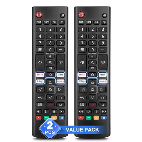 【Paquete de 2】 Control Remoto Universal para TV Inteligente LG – Compatible con Series de TV Inteligente LG OLED, NanoCell, UHD, con Teclas de Acceso Rápido