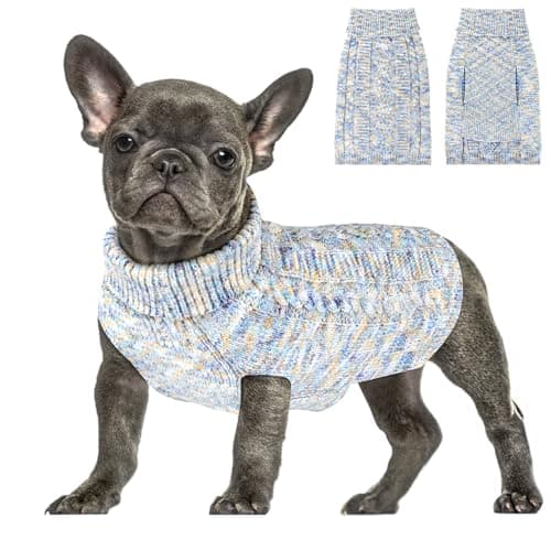 SlowTon Suéter para Perros, Suéter cálido para Perros, Jersey de Cuello Alto, Mascotas, Ropa pequeños y medianos, cálido de Invierno