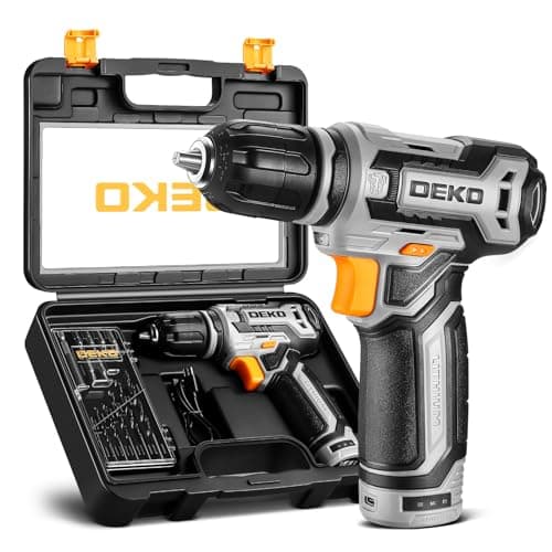 DEKOPRO Taladro Atornillador 12V, Con Caja de Regalo para Hombre, Accesorios 13 Piezas, Taladro Eléctrico para Perforar y Apretar/Aflojar Tornillos