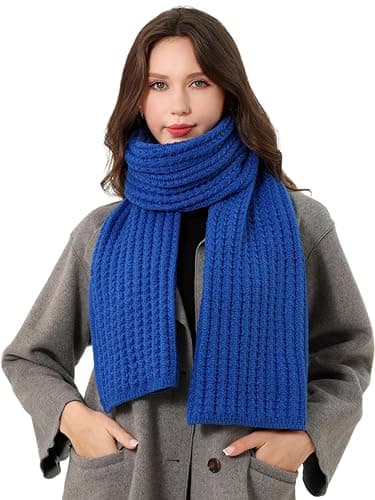 DonDon Bufanda mujer invierno larga y suave Chal - Azul