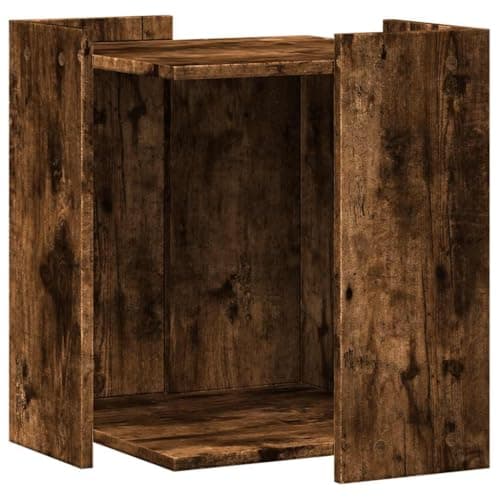 vidaXL Mueble arenero para Gatos Madera Roble Ahumado 42x42x51 cm, Mueble de arenero para Gatos, Muebles para Caja de Arena, Armario para arenero para Gatos